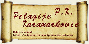 Pelagije Karamarković vizit kartica